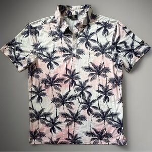 GreenSide Short Sleeve Polo Shirt Multi Color Palm Tree Logo Stretch Medium JBHS